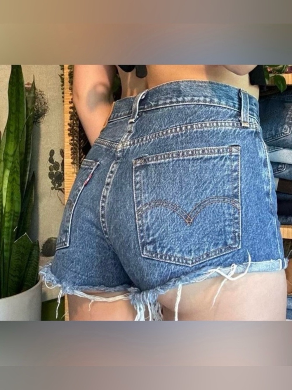 Vintage, White Oak Cone Denim Levi's Classic Cutoff Denim Shorts - Sz 26.